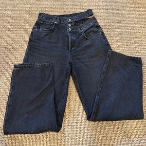 AGOLDE Black Straight Jeans